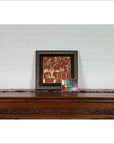 Chinese Antique Giltwood and Red Painted Floral Architectural Panel in New Frame-3. Asian & Chinese Furniture, Art, Antiques, Vintage Home Décor for sale at FEA Home