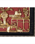 Chinese Antique Giltwood - Red Floral Architectural Panel-8. Asian & Chinese Furniture, Art, Antiques, Vintage Home Décor for sale at FEA Home