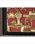Chinese Antique Giltwood and Red Painted Floral Architectural Panel in New Frame-9. Asian & Chinese Furniture, Art, Antiques, Vintage Home Décor for sale at FEA Home