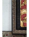 Chinese Antique Giltwood - Red Floral Architectural Panel-10. Asian & Chinese Furniture, Art, Antiques, Vintage Home Décor for sale at FEA Home