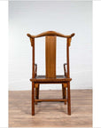 Chinese Antique Ming Dynasty Style Scholar's Lamp-Hanger Chair with Rattan Inset-17. Asian & Chinese Furniture, Art, Antiques, Vintage Home Décor for sale at FEA Home
