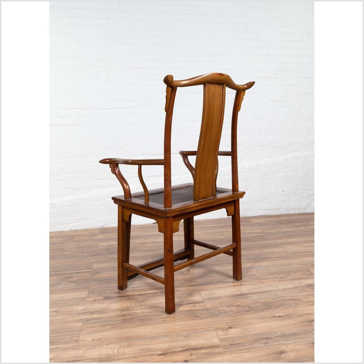 Chinese Antique Ming Dynasty Style Scholar's Lamp-Hanger Chair with Rattan Inset-18. Asian & Chinese Furniture, Art, Antiques, Vintage Home Décor for sale at FEA Home