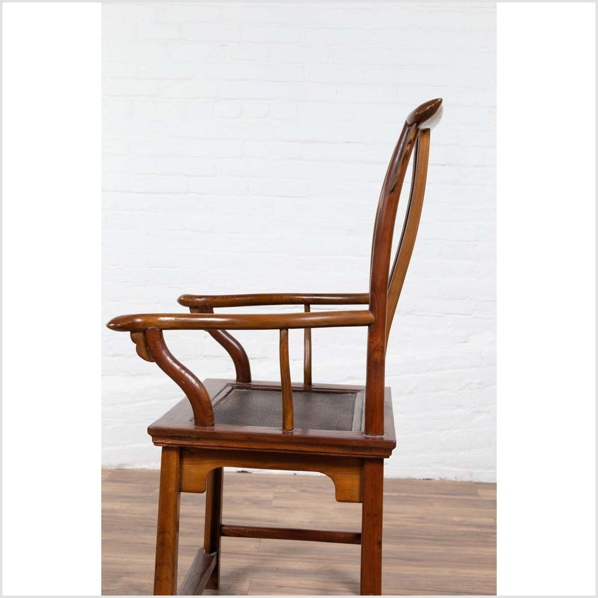 Chinese Antique Ming Dynasty Style Scholar's Lamp-Hanger Chair with Rattan Inset-20. Asian & Chinese Furniture, Art, Antiques, Vintage Home Décor for sale at FEA Home