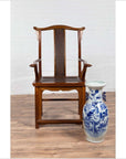 Chinese Antique Ming Dynasty Style Scholar's Lamp-Hanger Chair with Rattan Inset-3. Asian & Chinese Furniture, Art, Antiques, Vintage Home Décor for sale at FEA Home