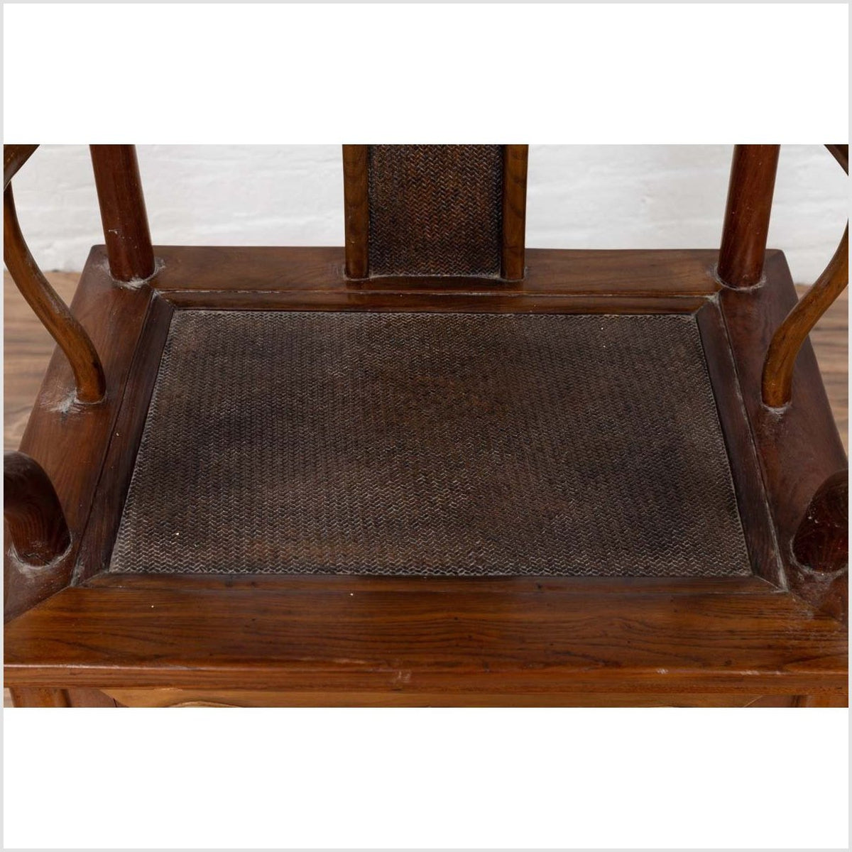 Chinese Antique Ming Dynasty Style Scholar's Lamp-Hanger Chair with Rattan Inset-9. Asian & Chinese Furniture, Art, Antiques, Vintage Home Décor for sale at FEA Home