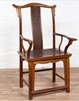 Chinese Antique Ming Dynasty Style Scholar's Lamp-Hanger Chair with Rattan Inset-2. Asian & Chinese Furniture, Art, Antiques, Vintage Home Décor for sale at FEA Home