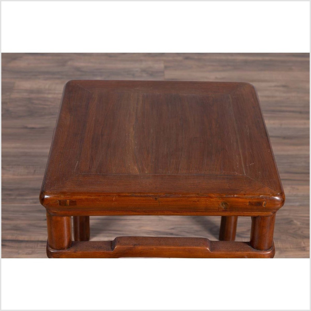 Chinese Antique Ming Style Side Table with Humpback Stretcher and Brown Patina-11. Asian & Chinese Furniture, Art, Antiques, Vintage Home Décor for sale at FEA Home