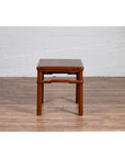 Chinese Antique Ming Style Side Table with Humpback Stretcher and Brown Patina-12. Asian & Chinese Furniture, Art, Antiques, Vintage Home Décor for sale at FEA Home