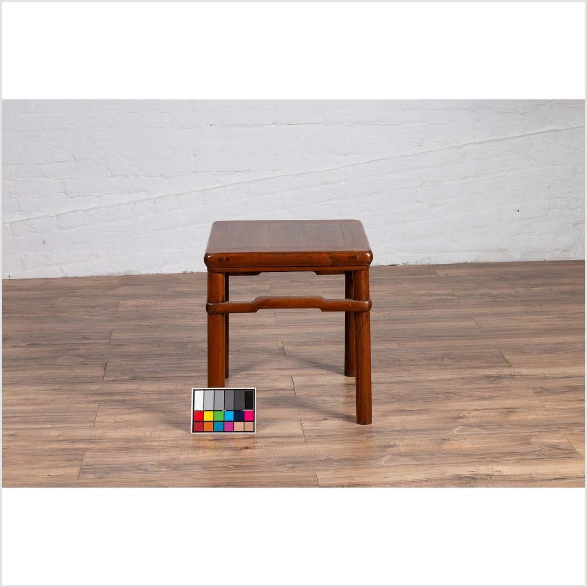 Chinese Antique Ming Style Side Table with Humpback Stretcher and Brown Patina-4. Asian & Chinese Furniture, Art, Antiques, Vintage Home Décor for sale at FEA Home