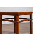 Chinese Antique Ming Style Side Table with Humpback Stretcher and Brown Patina-6. Asian & Chinese Furniture, Art, Antiques, Vintage Home Décor for sale at FEA Home