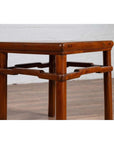 Chinese Antique Ming Style Side Table with Humpback Stretcher and Brown Patina-6. Asian & Chinese Furniture, Art, Antiques, Vintage Home Décor for sale at FEA Home