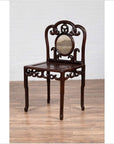 Chinese Antique Rosewood Side Chair with Open Fretwork and Marble Medallion-11. Asian & Chinese Furniture, Art, Antiques, Vintage Home Décor for sale at FEA Home