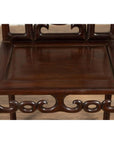 Chinese Antique Rosewood Side Chair with Open Fretwork and Marble Medallion-6. Asian & Chinese Furniture, Art, Antiques, Vintage Home Décor for sale at FEA Home