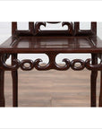 Chinese Antique Rosewood Side Chair with Open Fretwork and Marble Medallion-7. Asian & Chinese Furniture, Art, Antiques, Vintage Home Décor for sale at FEA Home