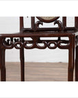 Chinese Antique Rosewood Side Chair with Open Fretwork and Marble Medallion-8. Asian & Chinese Furniture, Art, Antiques, Vintage Home Décor for sale at FEA Home