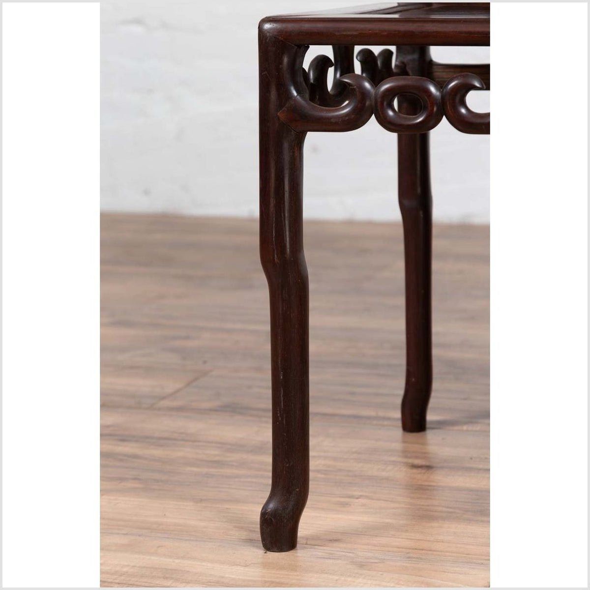 Chinese Antique Rosewood Side Chair with Open Fretwork and Marble Medallion-9. Asian & Chinese Furniture, Art, Antiques, Vintage Home Décor for sale at FEA Home
