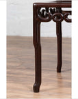 Chinese Antique Rosewood Side Chair with Open Fretwork and Marble Medallion-9. Asian & Chinese Furniture, Art, Antiques, Vintage Home Décor for sale at FEA Home