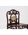 Chinese Antique Rosewood Side Chair with Open Fretwork and Marble Medallion-10. Asian & Chinese Furniture, Art, Antiques, Vintage Home Décor for sale at FEA Home