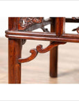 Chinese Antique Side Table with Open Fretwork Design and Dark Wood Patina-11. Asian & Chinese Furniture, Art, Antiques, Vintage Home Décor for sale at FEA Home