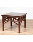Chinese Antique Side Table with Open Fretwork Design and Dark Wood Patina-13. Asian & Chinese Furniture, Art, Antiques, Vintage Home Décor for sale at FEA Home