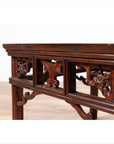 Chinese Antique Side Table with Open Fretwork Design and Dark Wood Patina-17. Asian & Chinese Furniture, Art, Antiques, Vintage Home Décor for sale at FEA Home