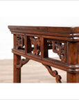 Chinese Antique Side Table with Open Fretwork Design and Dark Wood Patina-18. Asian & Chinese Furniture, Art, Antiques, Vintage Home Décor for sale at FEA Home