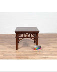 Chinese Antique Side Table with Open Fretwork Design and Dark Wood Patina-4. Asian & Chinese Furniture, Art, Antiques, Vintage Home Décor for sale at FEA Home