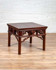 Chinese Antique Side Table with Open Fretwork Design and Dark Wood Patina-5. Asian & Chinese Furniture, Art, Antiques, Vintage Home Décor for sale at FEA Home