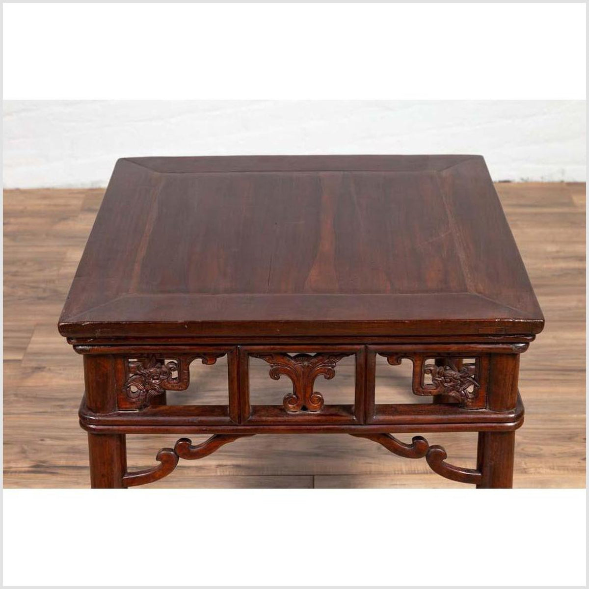 Chinese Antique Side Table with Open Fretwork Design and Dark Wood Patina-6. Asian & Chinese Furniture, Art, Antiques, Vintage Home Décor for sale at FEA Home