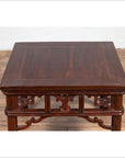Chinese Antique Side Table with Open Fretwork Design and Dark Wood Patina-6. Asian & Chinese Furniture, Art, Antiques, Vintage Home Décor for sale at FEA Home