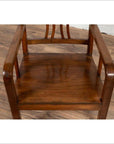 Chinese Art Deco Style 1950s Elmwood Armchair with Pierced Back and Curving Arms-7. Asian & Chinese Furniture, Art, Antiques, Vintage Home Décor for sale at FEA Home