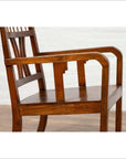 Chinese Art Deco Style 1950s Elmwood Armchair with Pierced Back and Curving Arms-10. Asian & Chinese Furniture, Art, Antiques, Vintage Home Décor for sale at FEA Home