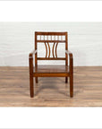 Chinese Art Deco Style 1950s Elmwood Armchair with Pierced Back and Curving Arms-2. Asian & Chinese Furniture, Art, Antiques, Vintage Home Décor for sale at FEA Home