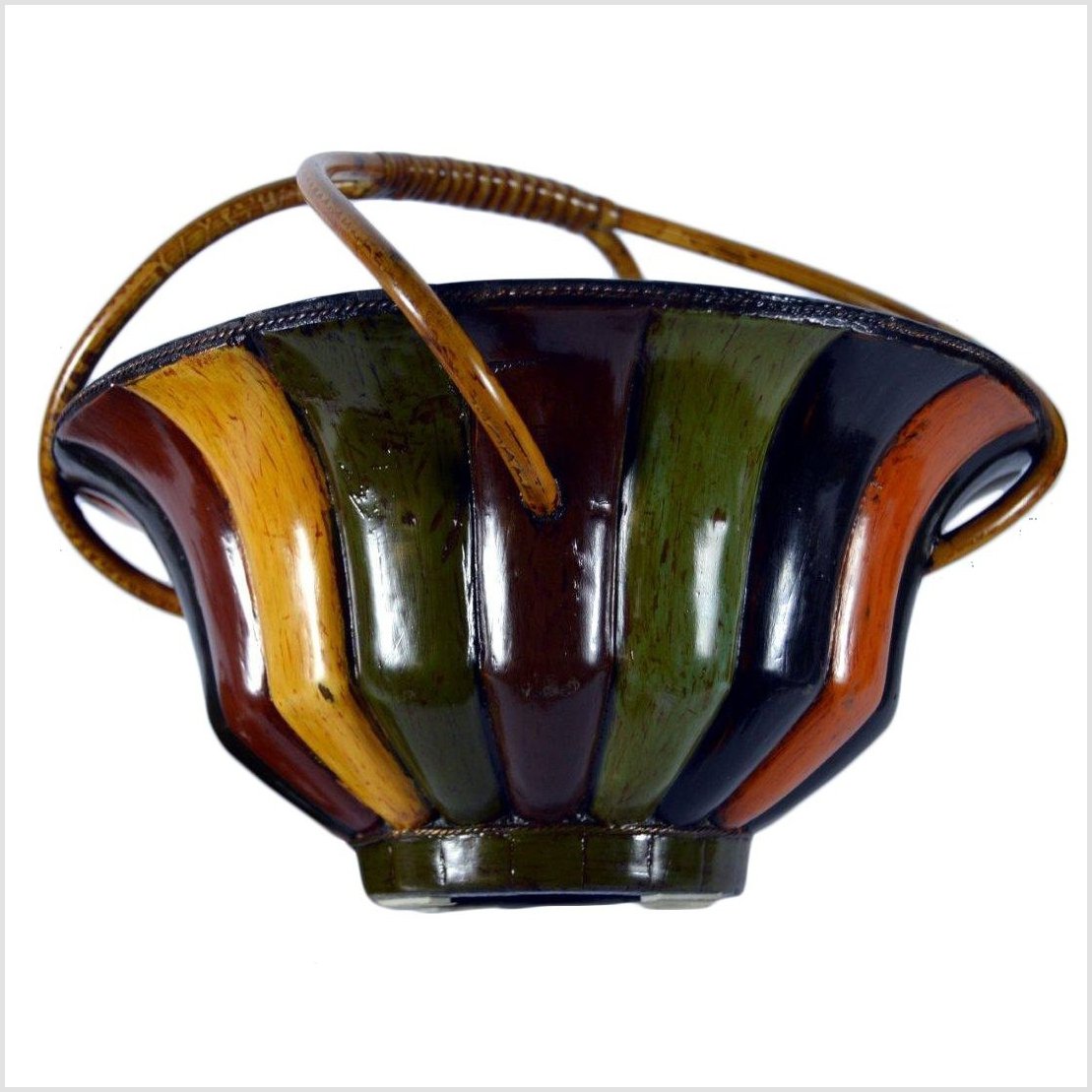 Chinese Bamboo Hat Basket-3. Asian & Chinese Furniture, Art, Antiques, Vintage Home Décor for sale at FEA Home