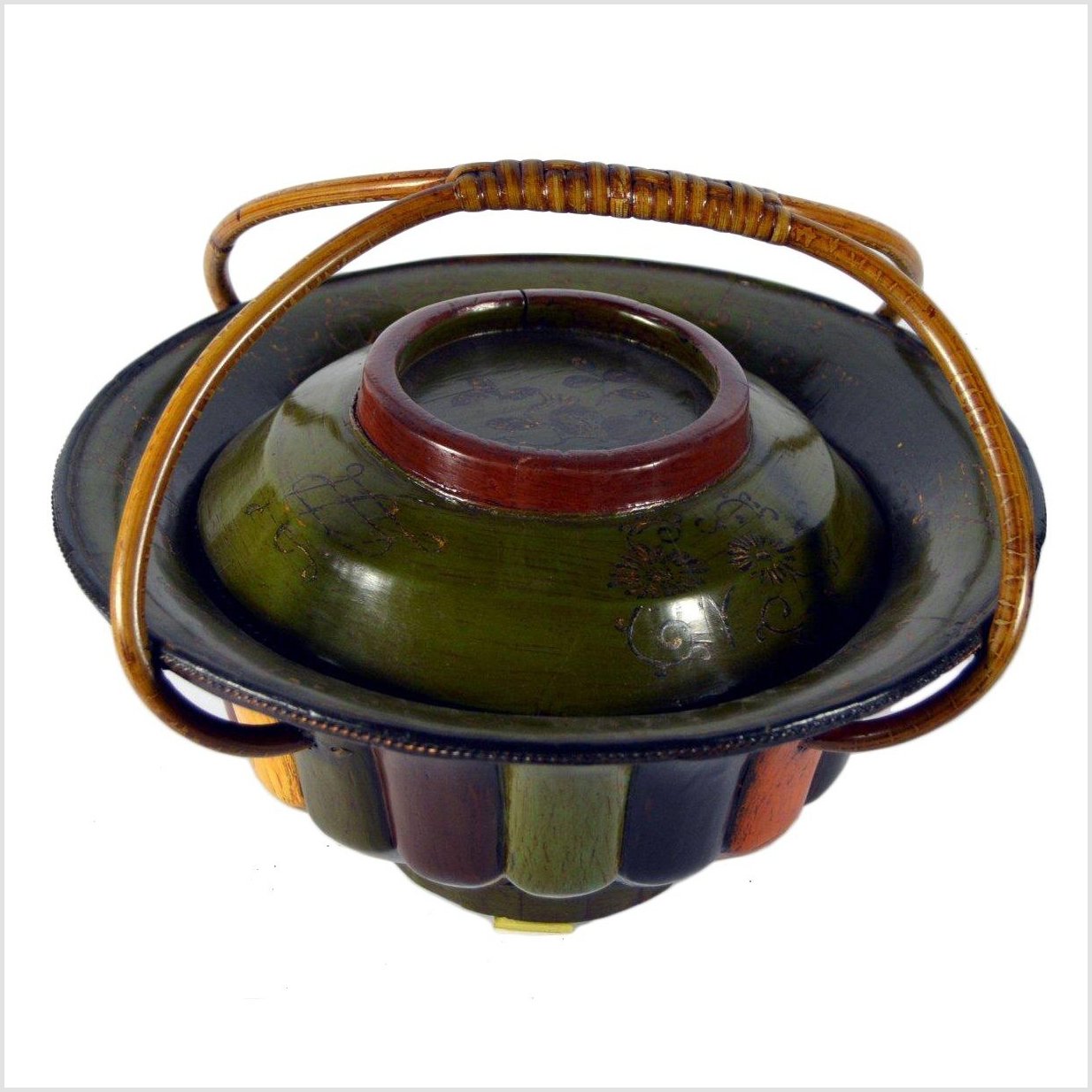 Chinese Bamboo Hat Basket-4. Asian & Chinese Furniture, Art, Antiques, Vintage Home Décor for sale at FEA Home