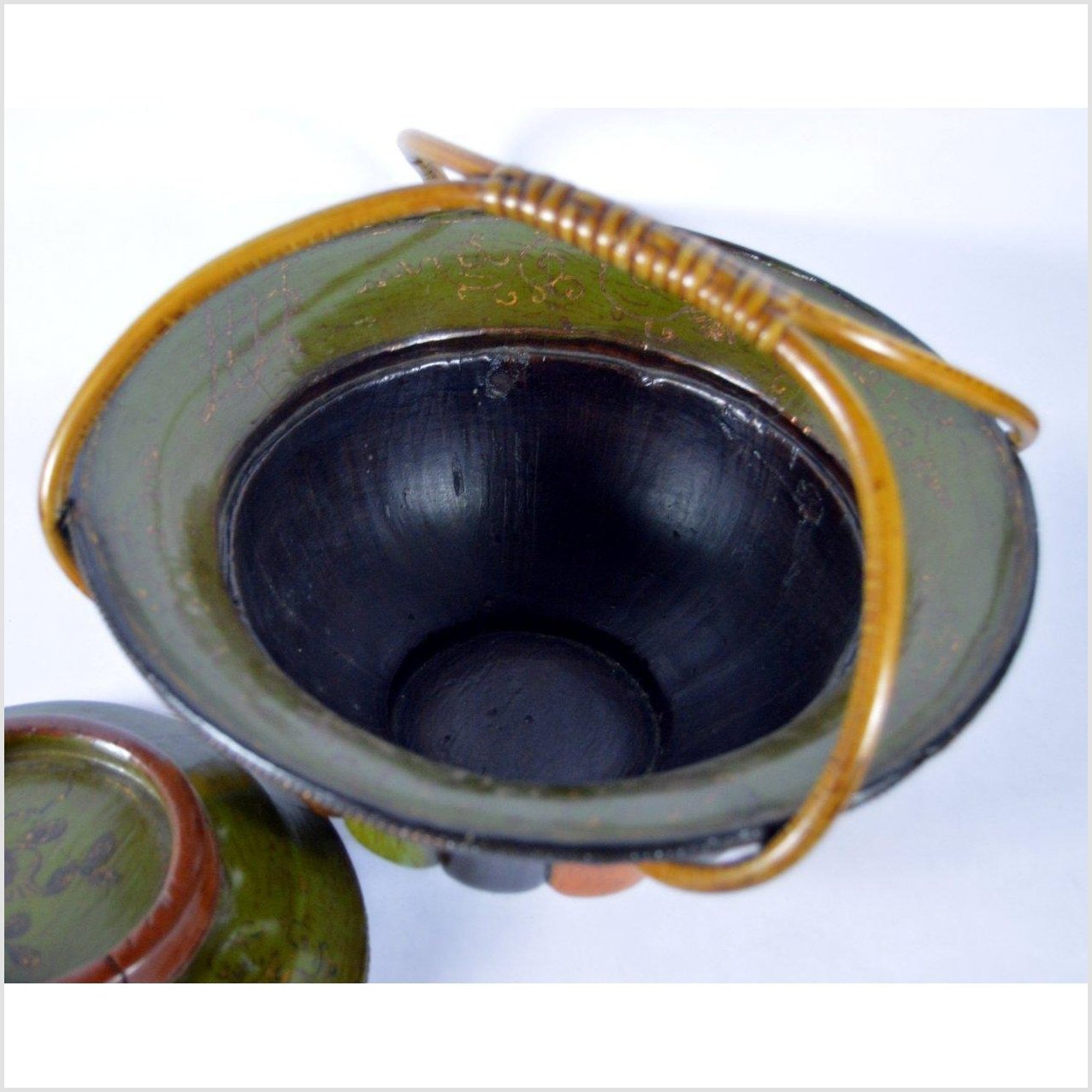 Chinese Bamboo Hat Basket-7. Asian & Chinese Furniture, Art, Antiques, Vintage Home Décor for sale at FEA Home