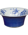 Chinese Blue and White Porcelain Basin with Floral Motifs-1. Asian & Chinese Furniture, Art, Antiques, Vintage Home Décor for sale at FEA Home