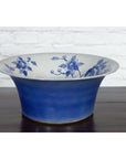 Chinese Blue and White Porcelain Basin with Floral Motifs-10. Asian & Chinese Furniture, Art, Antiques, Vintage Home Décor for sale at FEA Home