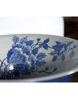 Chinese Blue and White Porcelain Basin with Floral Motifs-7. Asian & Chinese Furniture, Art, Antiques, Vintage Home Décor for sale at FEA Home