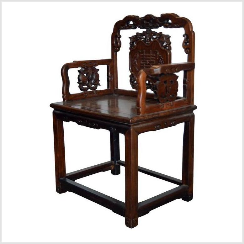Chinese Carved Rosewood Chair-9. Asian & Chinese Furniture, Art, Antiques, Vintage Home Décor for sale at FEA Home