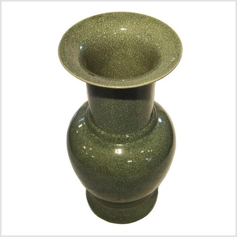 Chinese Crackle Celadon Porcelain Altar Vase-3. Asian & Chinese Furniture, Art, Antiques, Vintage Home Décor for sale at FEA Home