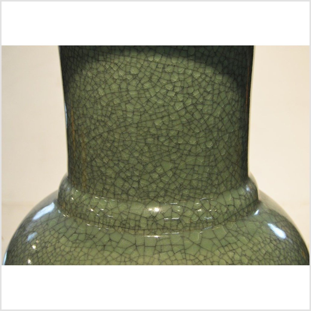 Chinese Crackle Celadon Porcelain Altar Vase-5. Asian & Chinese Furniture, Art, Antiques, Vintage Home Décor for sale at FEA Home