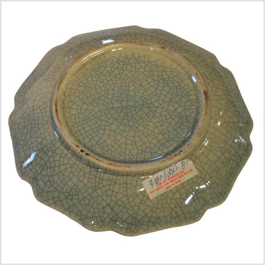 Chinese Crackle Celadon Porcelain Scalloped Plate-3. Asian & Chinese Furniture, Art, Antiques, Vintage Home Décor for sale at FEA Home
