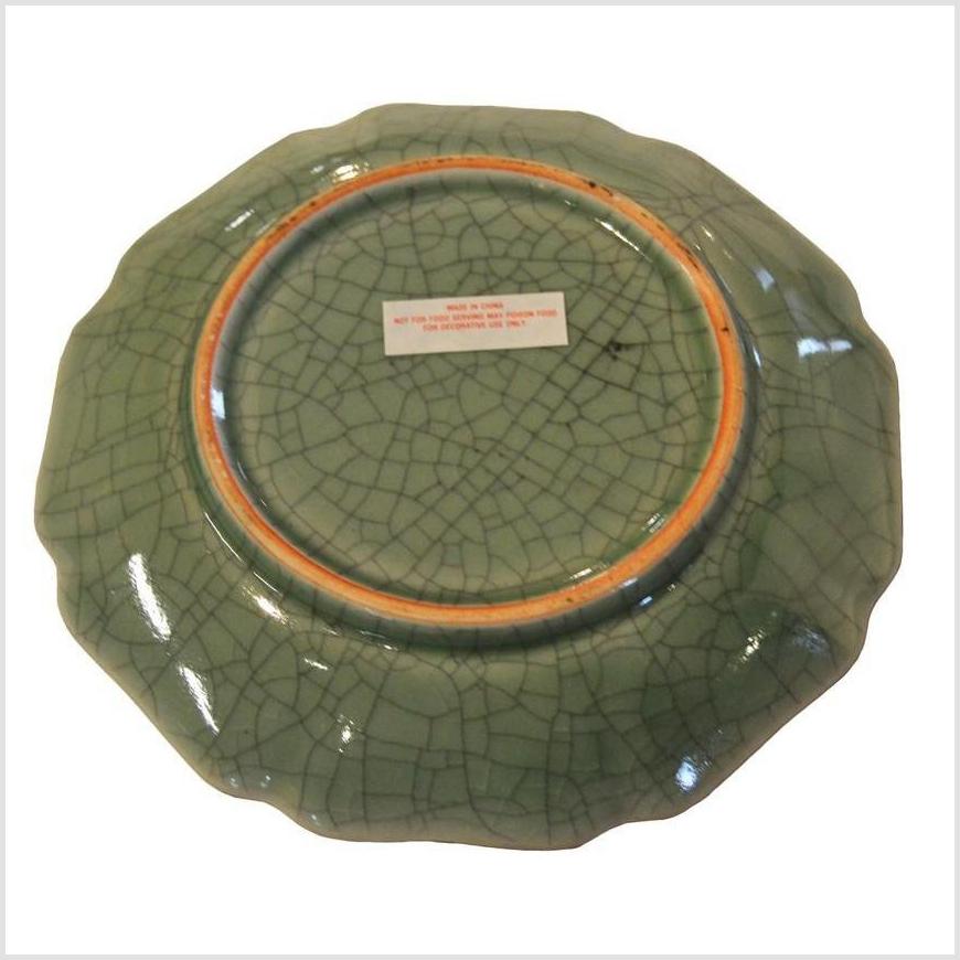 Chinese Crackle Celadon Porcelain Scalloped Plate-3. Asian & Chinese Furniture, Art, Antiques, Vintage Home Décor for sale at FEA Home