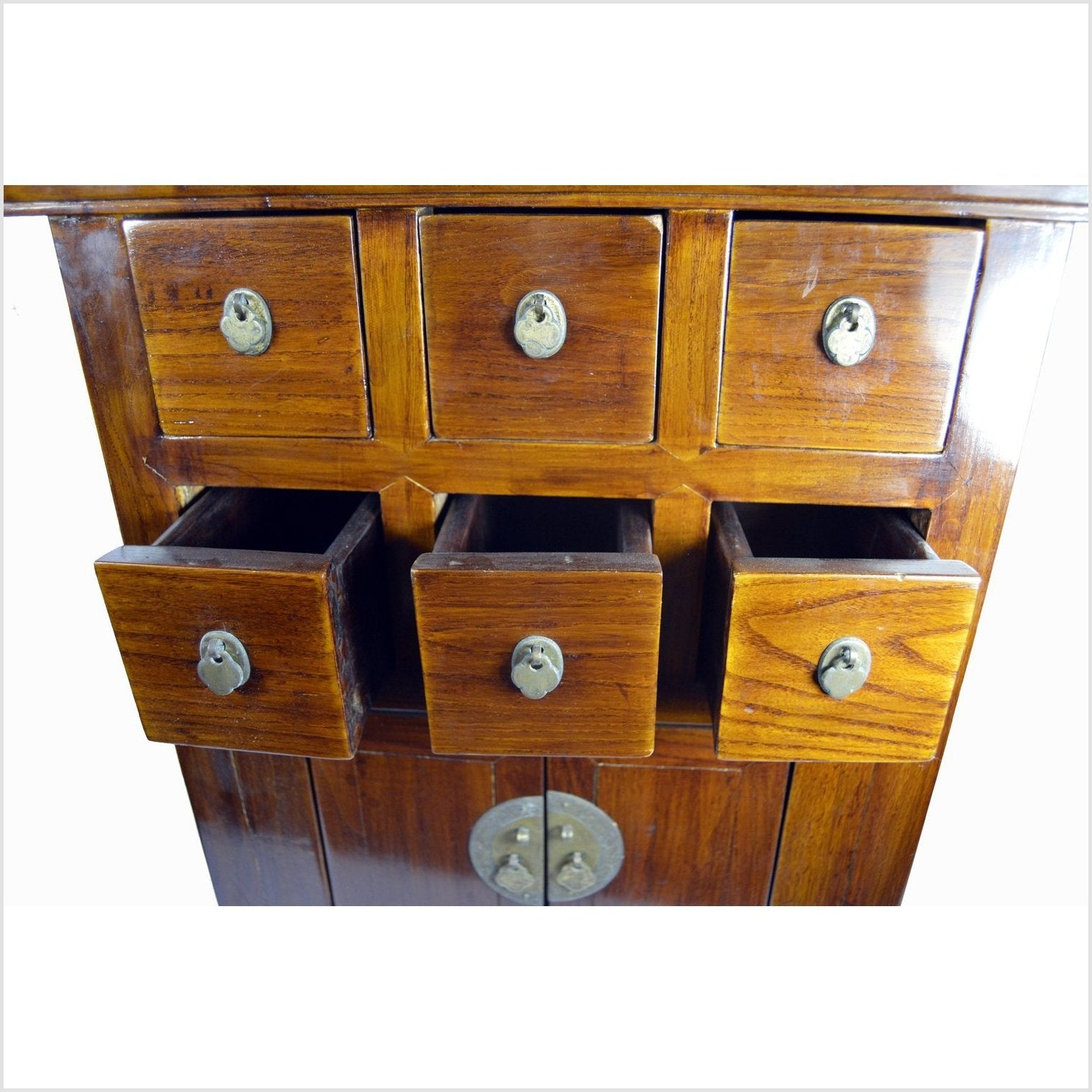 Chinese Elm Wood Apothecary Cabinet-3. Asian & Chinese Furniture, Art, Antiques, Vintage Home Décor for sale at FEA Home