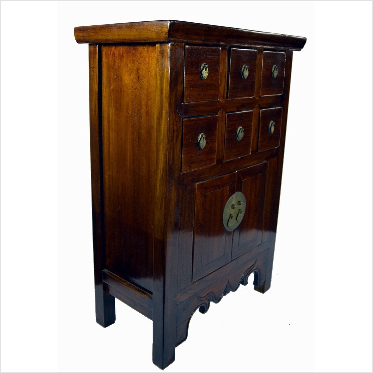 Chinese Elm Wood Apothecary Cabinet-5. Asian & Chinese Furniture, Art, Antiques, Vintage Home Décor for sale at FEA Home