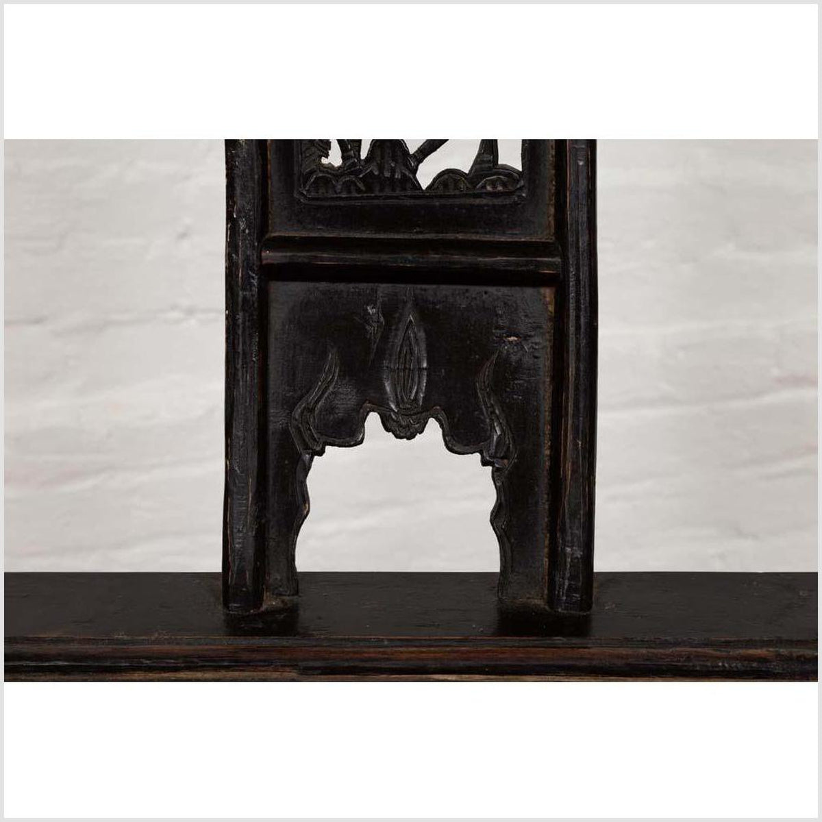 Chinese Elmwood Dark Patina Dengguayi Scholar's Lamp Armchair with Pierced Splat-11. Asian & Chinese Furniture, Art, Antiques, Vintage Home Décor for sale at FEA Home