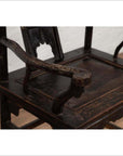 Chinese Elmwood Dark Patina Dengguayi Scholar's Lamp Armchair with Pierced Splat-14. Asian & Chinese Furniture, Art, Antiques, Vintage Home Décor for sale at FEA Home