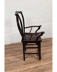 Chinese Elmwood Dark Patina Dengguayi Scholar's Chair-18. Asian & Chinese Furniture, Art, Antiques, Vintage Home Décor for sale at FEA Home
