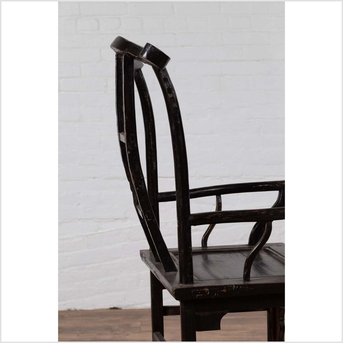 Chinese Elmwood Dark Patina Dengguayi Scholar's Lamp Armchair with Pierced Splat-17. Asian & Chinese Furniture, Art, Antiques, Vintage Home Décor for sale at FEA Home